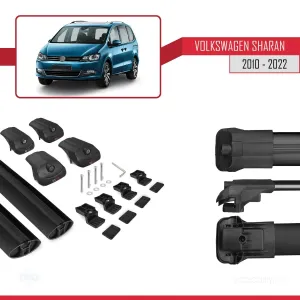 Volkswagen Sharan 2010-2022 Arası ile uyumlu ACE-1 Ara Atkı Tavan Barı SİYAH - Görsel 5