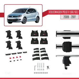 Volkswagen Polo V (6R/6C) 2009-2017 Arası ile uyumlu ACE-4 Ara Atkı Tavan Barı GRİ thumb 4