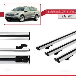 Volkswagen Passat Alltrack (B7) 2012-2015 Arası ile uyumlu Basic Model Ara Atkı Tavan Barı GRİ 3 ADET thumb 3