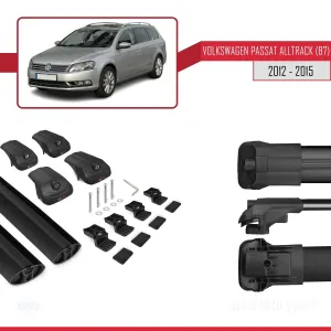 Volkswagen Passat Alltrack (B7) 2012-2015 Arası ile uyumlu ACE-1 Ara Atkı Tavan Barı SİYAH - Görsel 5