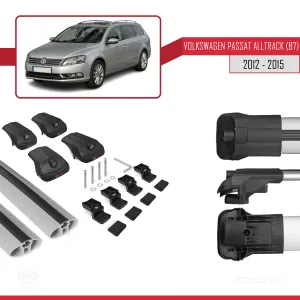 Volkswagen Passat Alltrack (B7) 2012-2015 Arası ile uyumlu ACE-1 Ara Atkı Tavan Barı GRİ thumb 5
