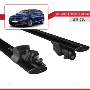 Volkswagen Passat (B7) VARIANT 2010-2015 Arası ile uyumlu HOOK Model Anahtar Kilitli Ara Atkı Tavan Barı SİYAH - Görsel 5