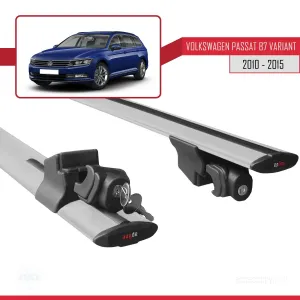 Volkswagen Passat (B7) VARIANT 2010-2015 Arası ile uyumlu HOOK Model Anahtar Kilitli Ara Atkı Tavan Barı GRİ thumb 5