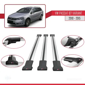 Volkswagen Passat (B7) VARIANT 2010-2015 Arası ile Uyumlu FLY Model Ara Atkı Tavan Barı GRİ 3 ADET BAR - Görsel 5