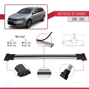 Volkswagen Passat (B7) VARIANT 2010-2015 Arası ile uyumlu FLY Model Ara Atkı Tavan Barı GRİ - Görsel 4