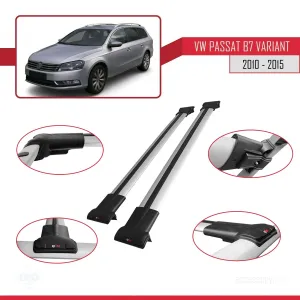 Volkswagen Passat (B7) VARIANT 2010-2015 Arası ile uyumlu FLY Model Ara Atkı Tavan Barı GRİ - Görsel 5