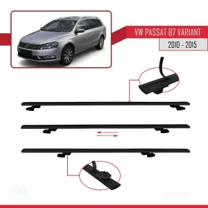 Volkswagen Passat (B7) VARIANT 2010-2015 Arası ile uyumlu Basic Model Ara Atkı Tavan Barı SİYAH 3 ADET thumb 5