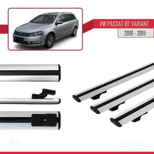 Volkswagen Passat (B7) VARIANT 2010-2015 Arası ile uyumlu Basic Model Ara Atkı Tavan Barı GRİ 3 ADET - Görsel 3