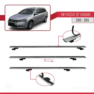 Volkswagen Passat (B7) VARIANT 2010-2015 Arası ile uyumlu Basic Model Ara Atkı Tavan Barı GRİ 3 ADET - Görsel 5