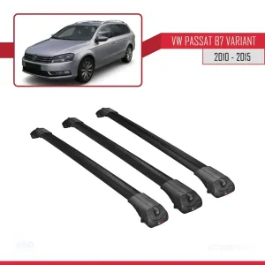 Volkswagen Passat (B7) VARIANT 2010-2015 Arası ile uyumlu ACE-1 Ara Atkı Tavan Barı SİYAH 3 ADET BAR thumb 3