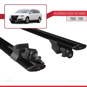 Volkswagen Passat (B6) VARIANT 2005-2010 Arası ile uyumlu HOOK Model Anahtar Kilitli Ara Atkı Tavan Barı SİYAH thumb 5