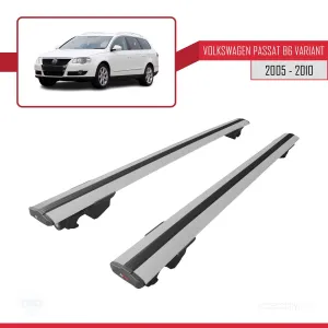 Volkswagen Passat (B6) VARIANT 2005-2010 Arası ile uyumlu HOOK Model Anahtar Kilitli Ara Atkı Tavan Barı GRİ - Görsel 4