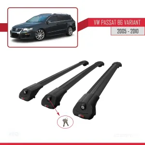 Volkswagen Passat (B6) VARIANT 2005-2010 Arası ile uyumlu ACE-1 Ara Atkı Tavan Barı SİYAH 3 ADET BAR thumb 4