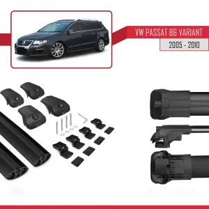 Volkswagen Passat (B6) SW 2005-2010 Arası ile uyumlu ACE-1 Ara Atkı Tavan Barı SİYAH thumb 5