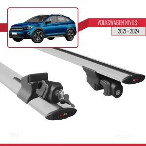 Volkswagen Nivus 2021 ve Sonrası ile uyumlu HOOK Model Anahtar Kilitli Ara Atkı Tavan Barı GRİ thumb 5