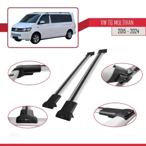 Volkswagen Multivan (T6) 2015 ve Sonrası ile Uyumlu FLY Model Ara Atkı Tavan Barı GRİ thumb 4