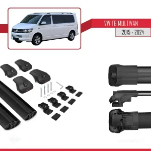 Multivan (T6) 2015 ve Sonrası ile uyumlu ACE-1 Ara Atkı Tavan Barı SİYAH - Görsel 5