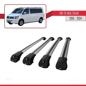 Volkswagen Multivan (T6) 2015 ve Sonrası ile uyumlu ACE-1 Ara Atkı Tavan Barı GRİ 4 ADET BAR thumb 4
