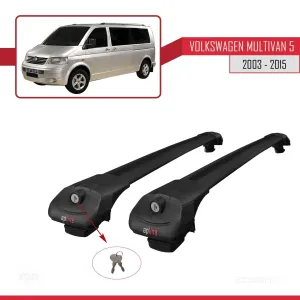 Volkswagen Multivan (T5) 2003-2015 Arası ile uyumlu ACE-1 Ara Atkı Tavan Barı SİYAH thumb 4