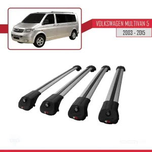Volkswagen Multivan (T5) 2003-2015 Arası ile uyumlu ACE-1 Ara Atkı Tavan Barı GRİ 4 ADET BAR - Görsel 4