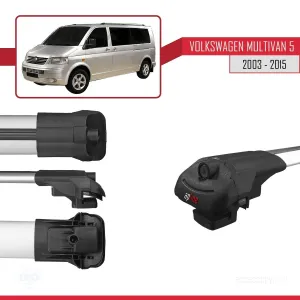 Volkswagen Multivan (T5) 2003-2015 Arası ile uyumlu ACE-1 Ara Atkı Tavan Barı GRİ 4 ADET BAR - Görsel 5