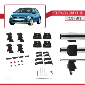 Volkswagen Golf VII (5G) 2012-2019 Arası ile uyumlu ACE-4 Ara Atkı Tavan Barı GRİ - Görsel 4