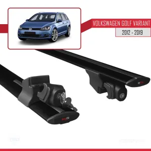 Volkswagen Golf VARIANT (MK7-5G) 2012-2019 Arası ile uyumlu HOOK Model Anahtar Kilitli Ara Atkı Tavan Barı SİYAH thumb 5