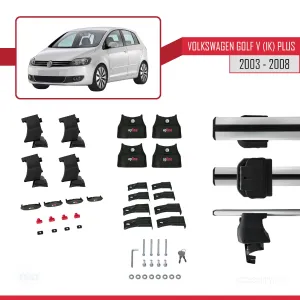 Volkswagen Golf V (1K) Plus 2003-2008 Arası ile uyumlu ACE-4 Ara Atkı Tavan Barı GRİ - Görsel 4