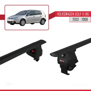 Volkswagen Golf V (1K) 2003-2008 Arası ile uyumlu ACE-4 Ara Atkı Tavan Barı SİYAH - Görsel 5