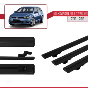 Volkswagen Golf 7 VARIANT 2013-2019 Arası ile uyumlu Basic Model Ara Atkı Tavan Barı SİYAH 3 ADET - Görsel 5
