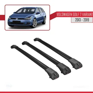 Volkswagen Golf 7 VARIANT 2013-2019 Arası ile uyumlu ACE-1 Ara Atkı Tavan Barı SİYAH 3 ADET BAR - Görsel 3