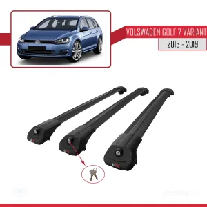 Volkswagen Golf 7 VARIANT 2013-2019 Arası ile uyumlu ACE-1 Ara Atkı Tavan Barı SİYAH 3 ADET BAR - Görsel 4