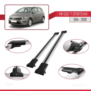 Volkswagen Golf 7 SPORTSVAN 2014-2020 Arası ile uyumlu FLY Model Ara Atkı Tavan Barı GRİ thumb 5