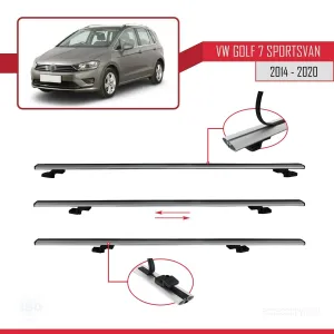 Volkswagen Golf 7 SPORTSVAN 2014-2020 Arası ile uyumlu Basic Model Ara Atkı Tavan Barı GRİ 3 ADET - Görsel 5