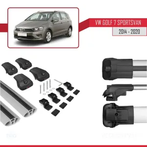 Volkswagen Golf 7 SPORTSVAN 2014-2020 Arası ile uyumlu ACE-1 Ara Atkı Tavan Barı GRİ thumb 5