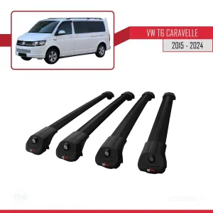 Volkswagen Caravelle (T6) 2015 ve Sonrası ile uyumlu ACE-1 Ara Atkı Tavan Barı SİYAH 4 ADET BAR thumb 4