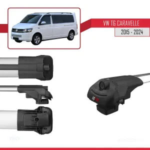 Volkswagen Caravelle (T6) 2015 ve Sonrası ile uyumlu ACE-1 Ara Atkı Tavan Barı GRİ 4 ADET BAR thumb 5
