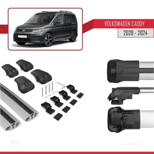 Volkswagen Caddy 2020 ve Sonrası ile uyumlu ACE-1 Ara Atkı Tavan Barı GRİ thumb 5