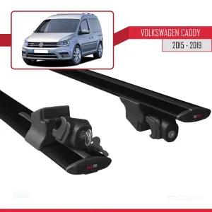 Volkswagen Caddy 2015-2019 Arası ile uyumlu HOOK Model Anahtar Kilitli Ara Atkı Tavan Barı SİYAH - Görsel 5