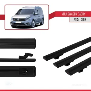 Volkswagen Caddy 2015-2019 Arası ile uyumlu Basic Model Ara Atkı Tavan Barı SİYAH 3 ADET - Görsel 3