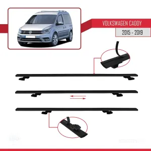Volkswagen Caddy 2015-2019 Arası ile uyumlu Basic Model Ara Atkı Tavan Barı SİYAH 3 ADET - Görsel 5