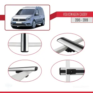 Volkswagen Caddy 2015-2019 Arası ile uyumlu Basic Model Ara Atkı Tavan Barı GRİ 3 ADET - Görsel 4