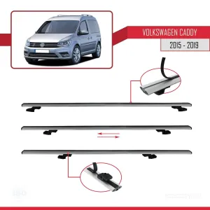 Volkswagen Caddy 2015-2019 Arası ile uyumlu Basic Model Ara Atkı Tavan Barı GRİ 3 ADET - Görsel 5