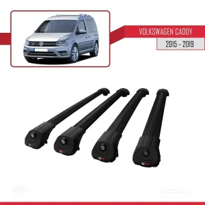 Volkswagen Caddy 2015-2019 Arası ile uyumlu ACE-1 Ara Atkı Tavan Barı SİYAH 4 ADET BAR - Görsel 4