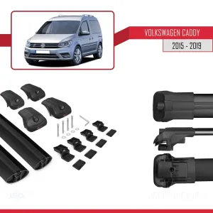 Volkswagen Caddy 2015-2019 Arası ile uyumlu ACE-1 Ara Atkı Tavan Barı SİYAH - Görsel 5
