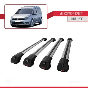 Volkswagen Caddy 2015-2019 Arası ile uyumlu ACE-1 Ara Atkı Tavan Barı GRİ 4 ADET BAR thumb 4