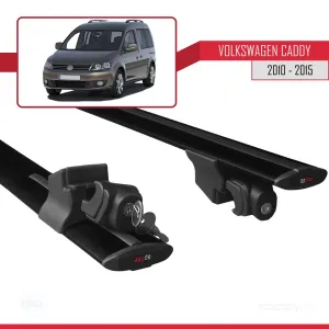 Volkswagen Caddy 2010-2015 Arası ile uyumlu HOOK Model Anahtar Kilitli Ara Atkı Tavan Barı SİYAH - Görsel 5