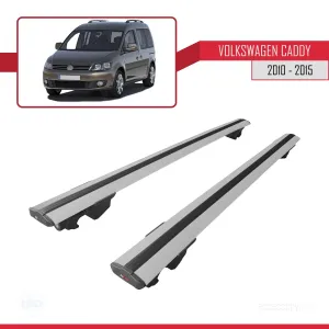 Volkswagen Caddy 2010-2015 Arası ile uyumlu HOOK Model Anahtar Kilitli Ara Atkı Tavan Barı GRİ thumb 4