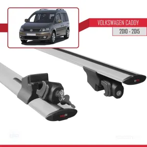 Volkswagen Caddy 2010-2015 Arası ile uyumlu HOOK Model Anahtar Kilitli Ara Atkı Tavan Barı GRİ thumb 5