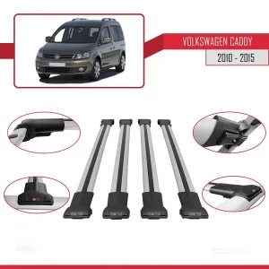 Volkswagen Caddy 2010-2015 Arası ile uyumlu FLY Model Ara Atkı Tavan Barı GRİ 4 ADET BAR - Görsel 5